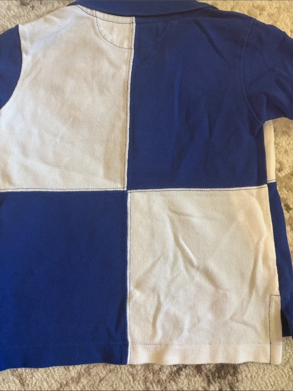 Ralph Lauren Boys' Blue & White Block Polo with Crest